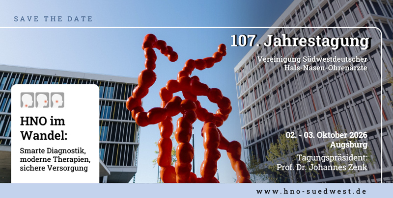 Flyer 107. Jahrestagung der Vereinigung Südwestdeutscher Hals-Nasen-Ohrenärzte